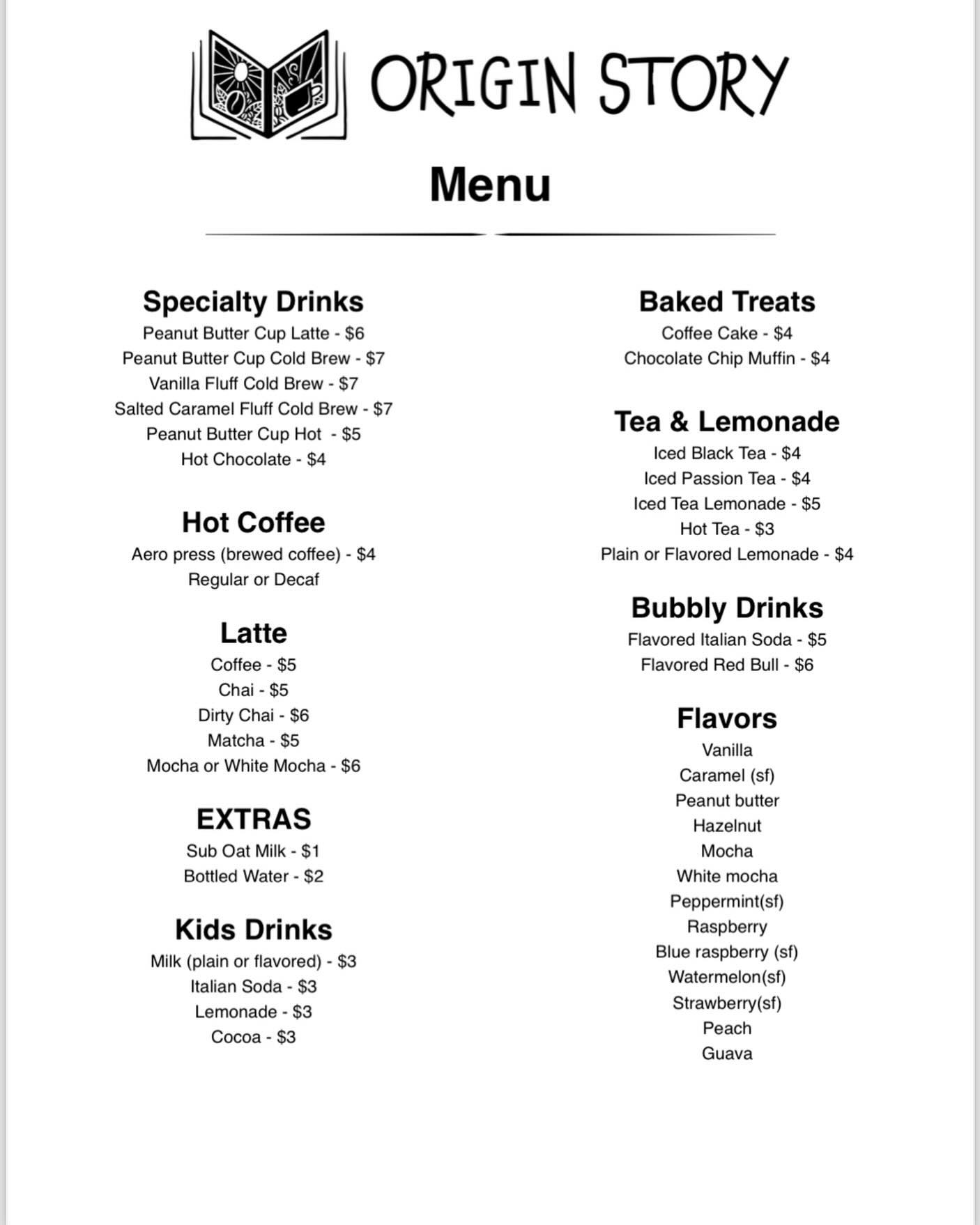 March Menu! Come grab a Peanut Butter Cup Latte or Cold Brew! Downtown at the Bike Peddler today at 10am!